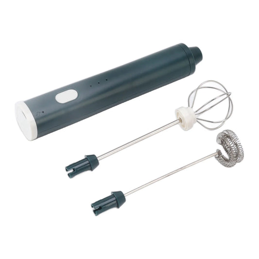Mini Electric Stirrer Cordless Multifunction Electric Eggbeater with 2 Eggbeater Heads for Home Coffee Drinking Shop