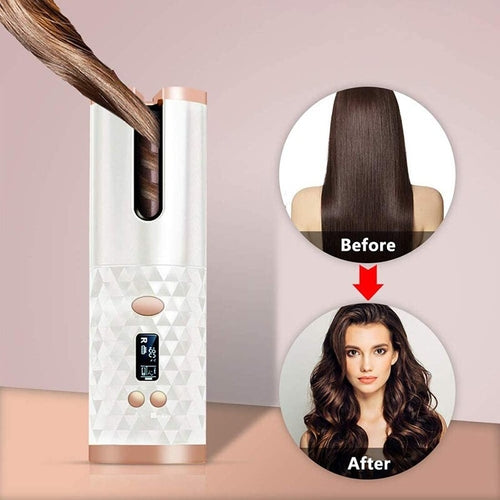 Wireless Automatic Hair Curler Rechargeable Ceramic Curling Iron Hair