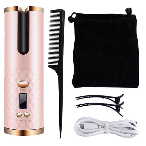 Wireless Automatic Hair Curler Rechargeable Ceramic Curling Iron Hair