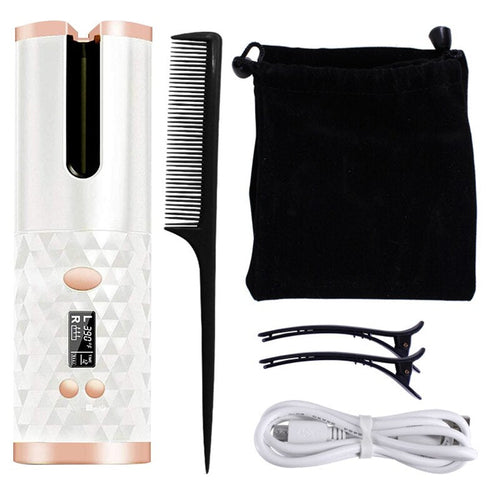 Wireless Automatic Hair Curler Rechargeable Ceramic Curling Iron Hair
