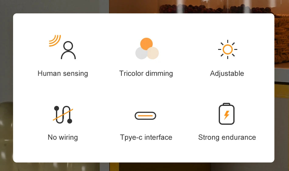 LED Closet Lights Motion Sensor Lamp Wireless Rechargeable Cabinet Night Light For Kitchen Bedroom Wardrobe Sensor Night Lamp