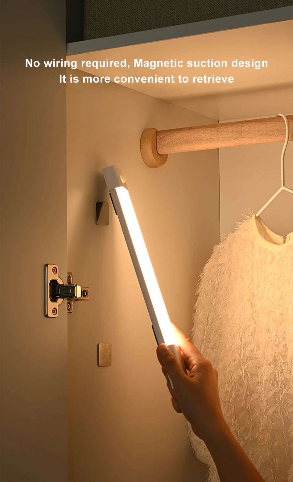 LED Closet Lights Motion Sensor Lamp Wireless Rechargeable Cabinet Night Light For Kitchen Bedroom Wardrobe Sensor Night Lamp