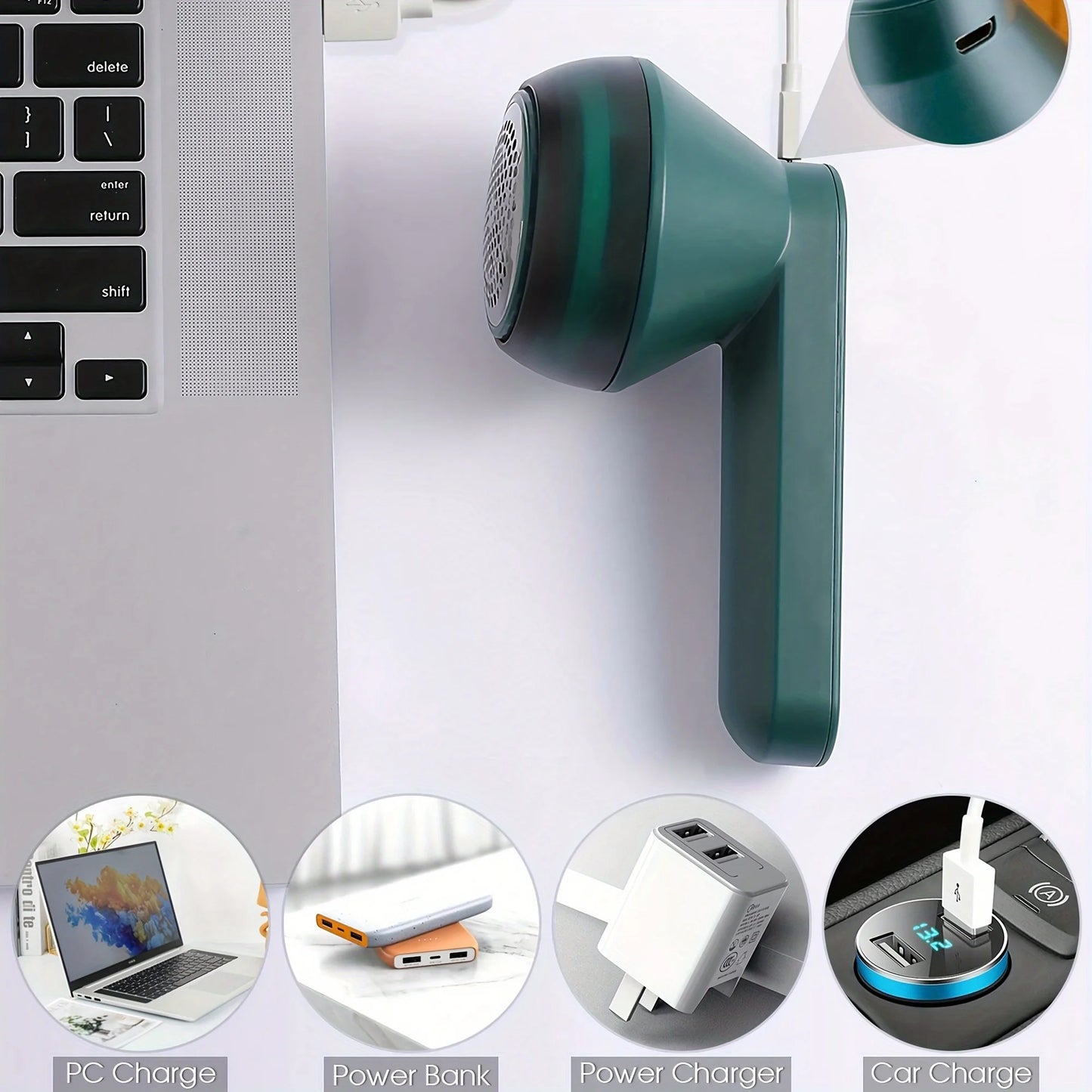 1PC USB Fabric Shaver - Remove Lint Pills from Clothes Carpet - Portable Lithium Battery for Home Travel