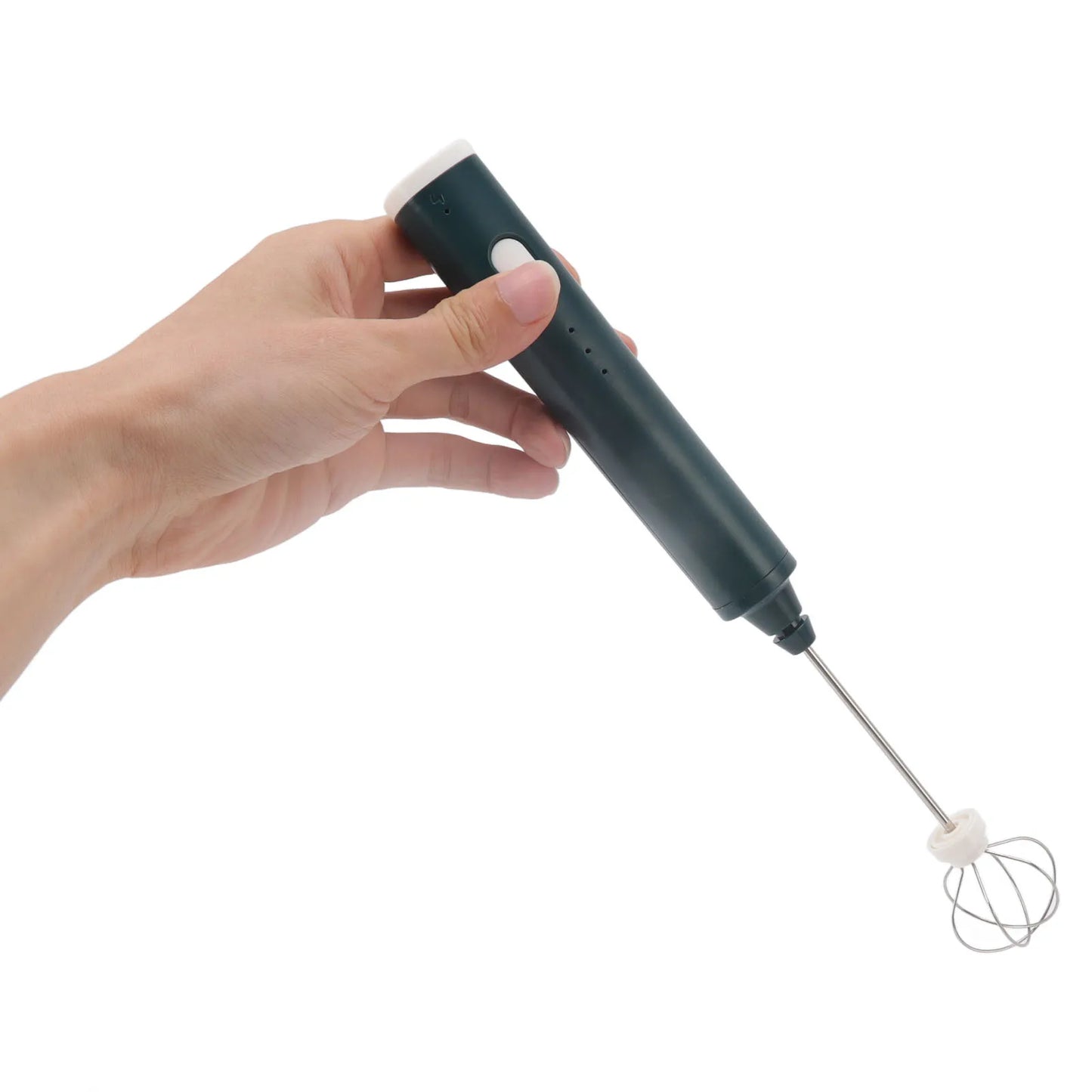 Mini Electric Stirrer Cordless Multifunction Electric Eggbeater with 2 Eggbeater Heads for Home Coffee Drinking Shop