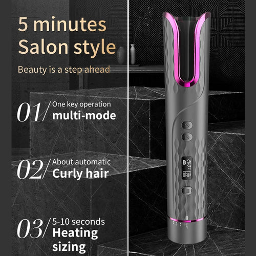 Automatic Hair Curler Electric Wireless USB Charging Portable Non-Hurt