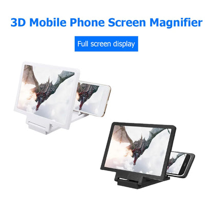 3D Mobile Phone Screen Magnifier HD Amplifying Stand Folding Smartphone Holder Magnifying Glass Smartphone Holder