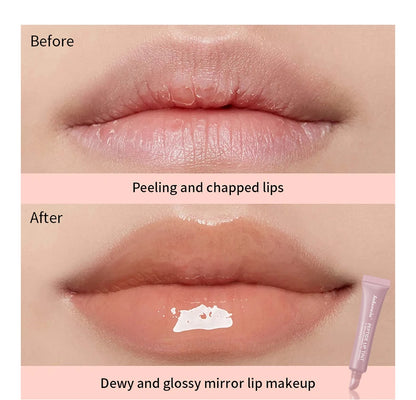 Lakerain 10ml Lip Balm Gel Texture Long Lasting Moisturizing Restore Replenish Non-Sticky Fragrance-Free Tinted Lip Serum Makeup