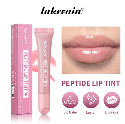 Lakerain 10ml Lip Balm Gel Texture Long Lasting Moisturizing Restore Replenish Non-Sticky Fragrance-Free Tinted Lip Serum Makeup