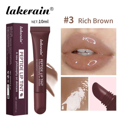 Lakerain 10ml Lip Balm Gel Texture Long Lasting Moisturizing Restore Replenish Non-Sticky Fragrance-Free Tinted Lip Serum Makeup
