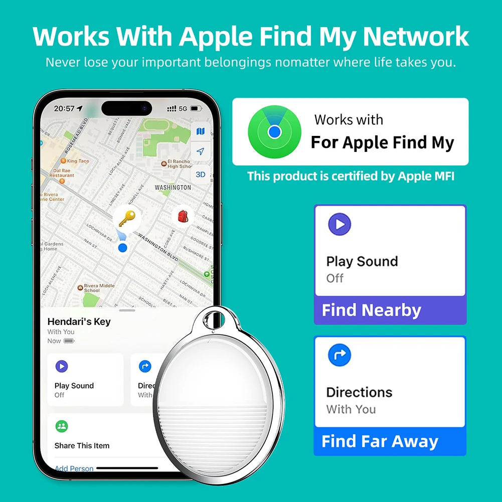 Mini Tracking Device Bluetooth-Compatible Work With Apple Find My GPS Lost Tracker Smart Tag Pet Key Child Finder for IOS System