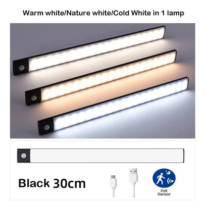 LED Closet Lights Motion Sensor Lamp Wireless Rechargeable Cabinet Night Light For Kitchen Bedroom Wardrobe Sensor Night Lamp