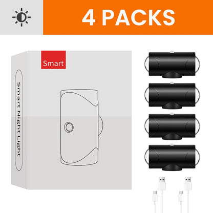 LED Motion Sensor Wall Sconce Lights, 3 Modes, 8 Lighting Colors, USB Rechargeable Magnetic Night Lamp for Bedroom, Bathroom