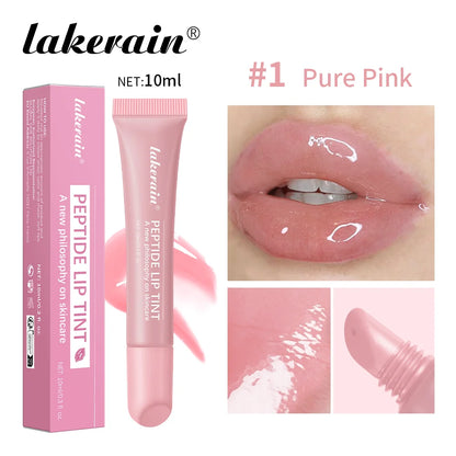 Lakerain 10ml Lip Balm Gel Texture Long Lasting Moisturizing Restore Replenish Non-Sticky Fragrance-Free Tinted Lip Serum Makeup