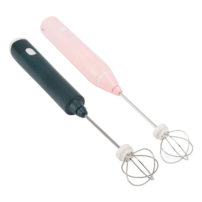 Mini Electric Stirrer Cordless Multifunction Electric Eggbeater with 2 Eggbeater Heads for Home Coffee Drinking Shop