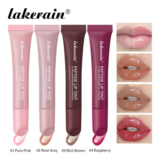Lakerain 10ml Lip Balm Gel Texture Long Lasting Moisturizing Restore Replenish Non-Sticky Fragrance-Free Tinted Lip Serum Makeup