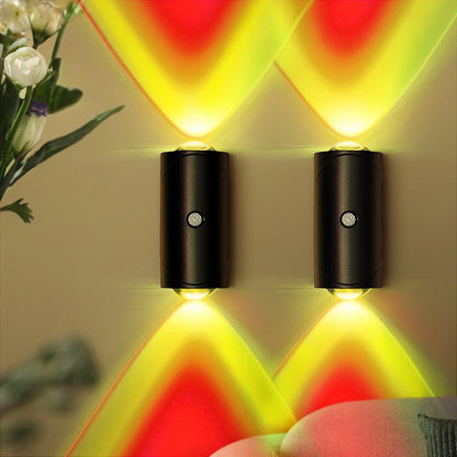 LED Motion Sensor Wall Sconce Lights, 3 Modes, 8 Lighting Colors, USB Rechargeable Magnetic Night Lamp for Bedroom, Bathroom